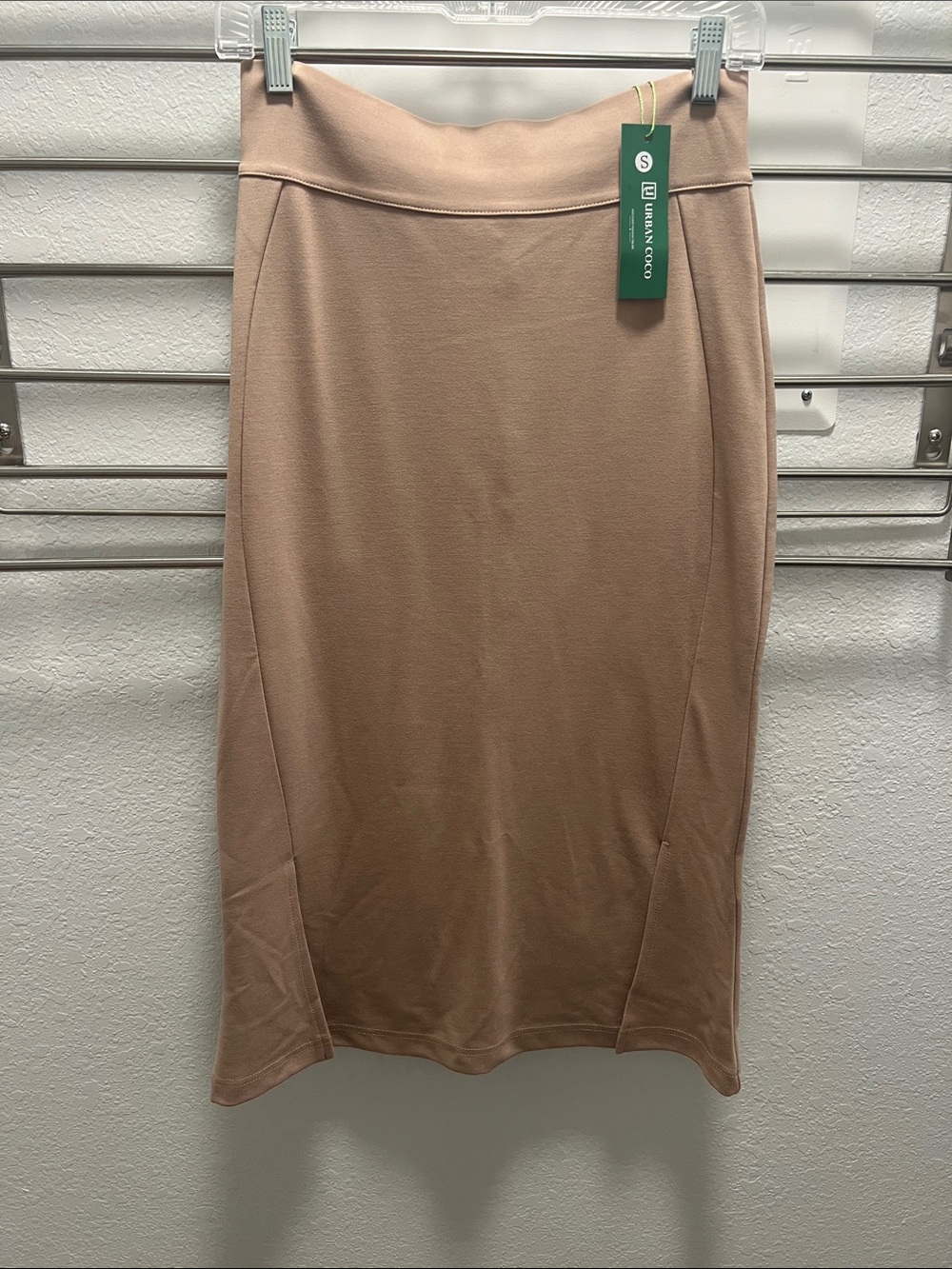 Urban Coco Women's Midi Skirt in Taupe